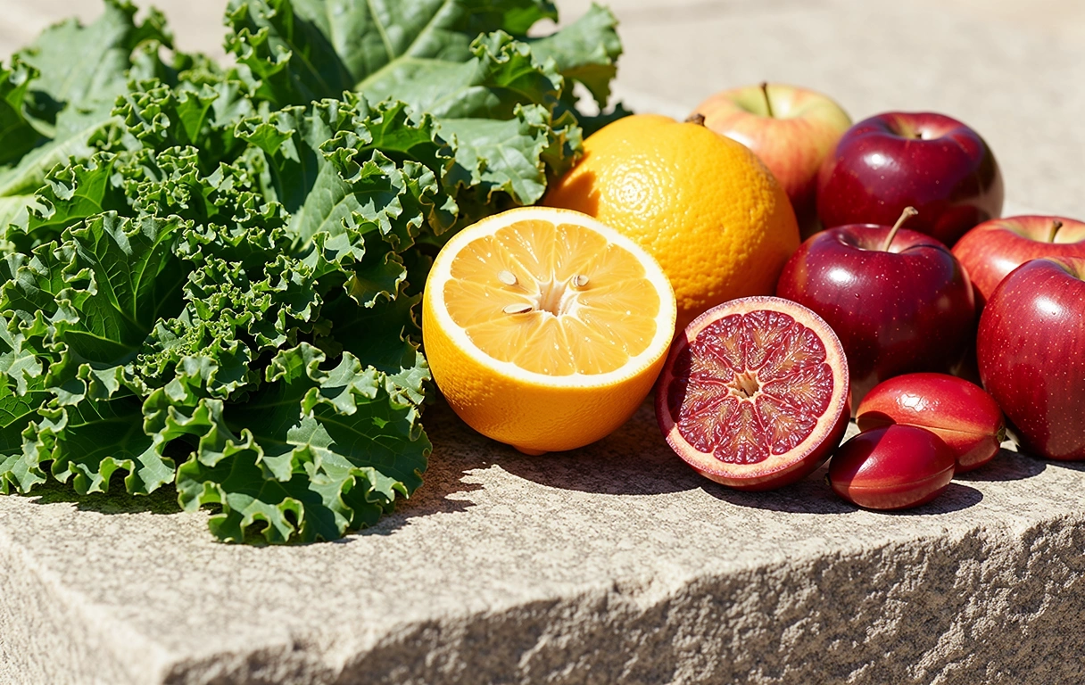 Fresh organic produce and nutrients